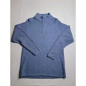 Carnoustie Sweater 1/4 Zip Pullover Mens M Blue Baby Alpaca Golf Preppy Soft Dad